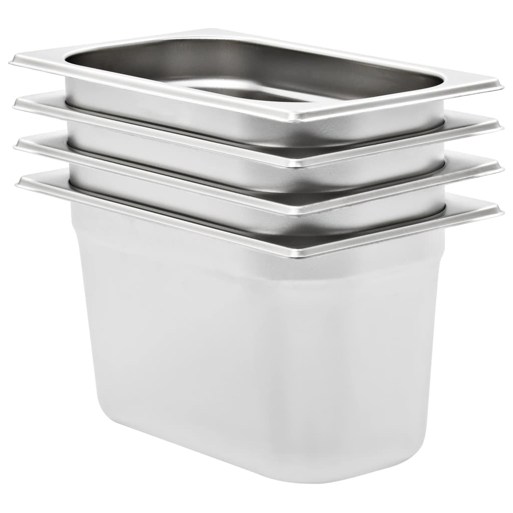 vidaXL Gastronormbehälter 4 Stk. GN 1/4 150 mm Edelstahl
