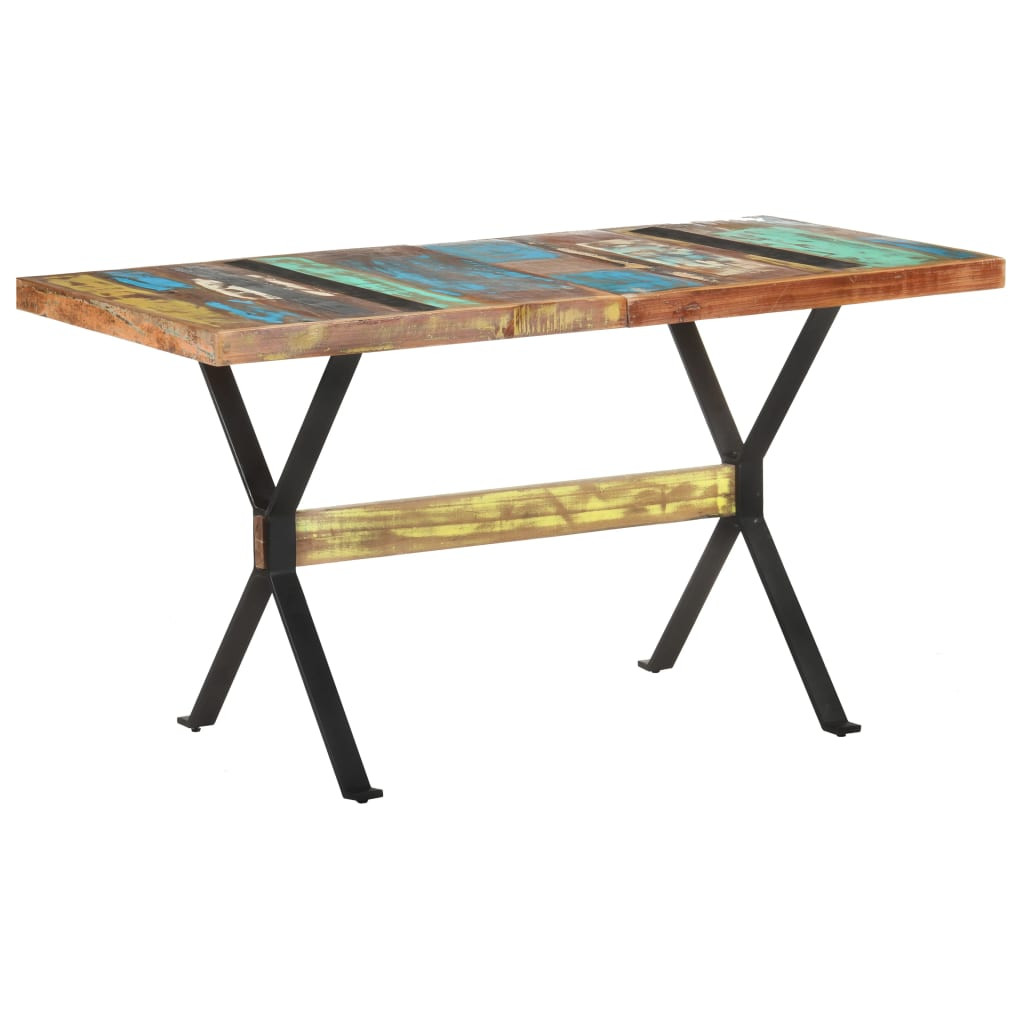 vidaXL Esstisch 140x70x76 cm Altholz Massiv