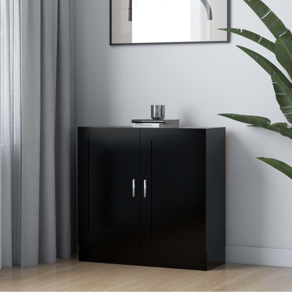vidaXL Bücherschrank Schwarz 82,5x30,5x80 cm Holzwerkstoff