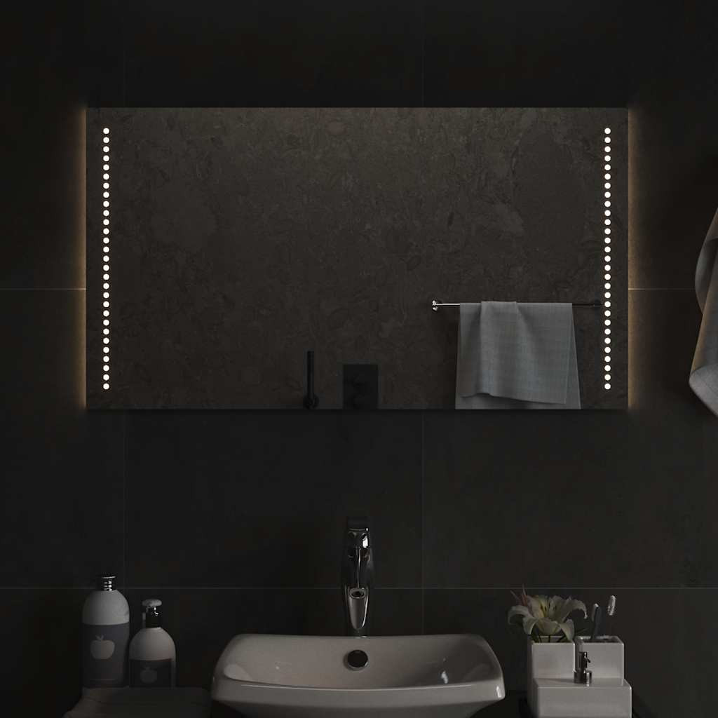 vidaXL LED-Badspiegel 90x50 cm