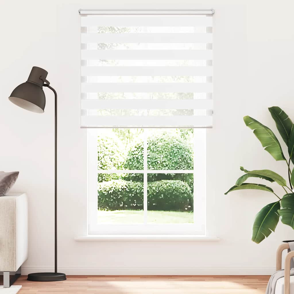 vidaXL Zebra-Rollo 120,9 x 230 cm, Stoffbreite 116,7 cm, Weiß