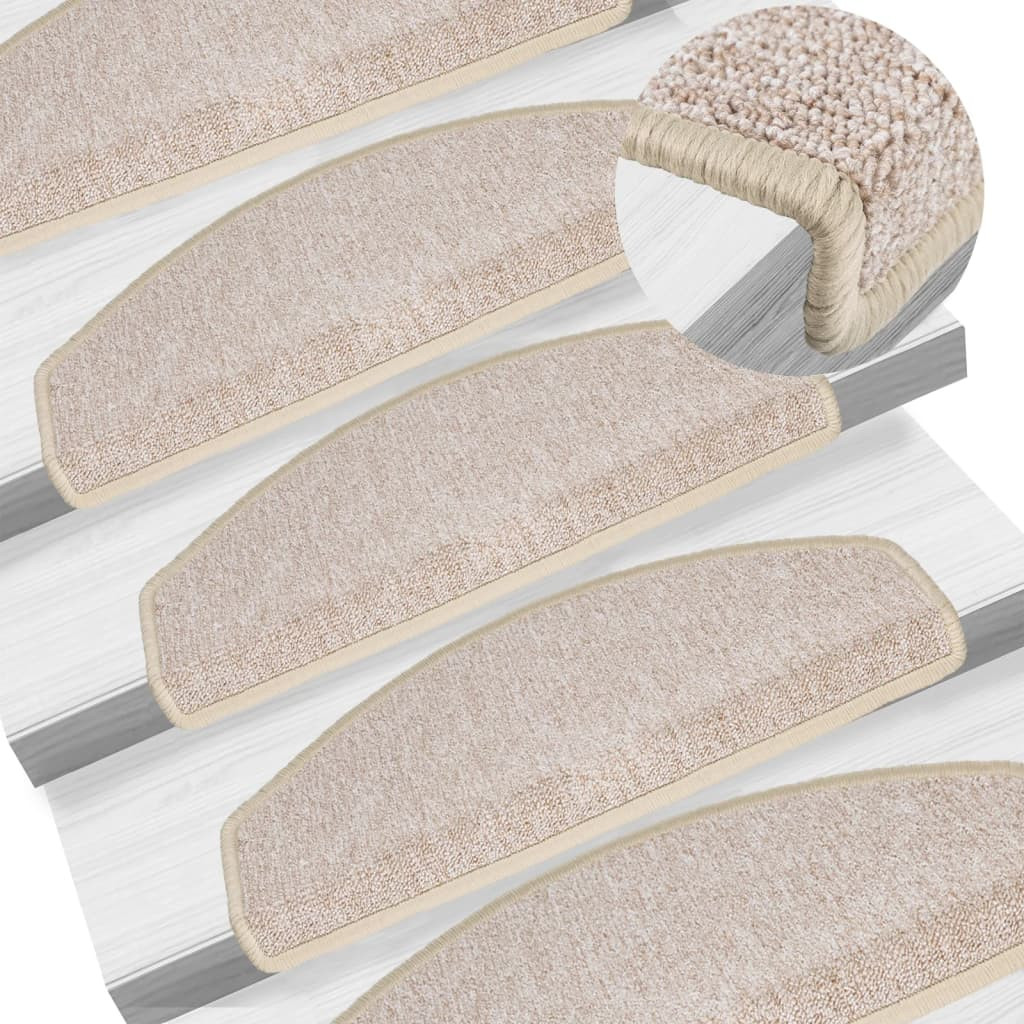 vidaXL Stufenmatten 15 Stk. 65x24x4 cm Taupe Halbrund Groß