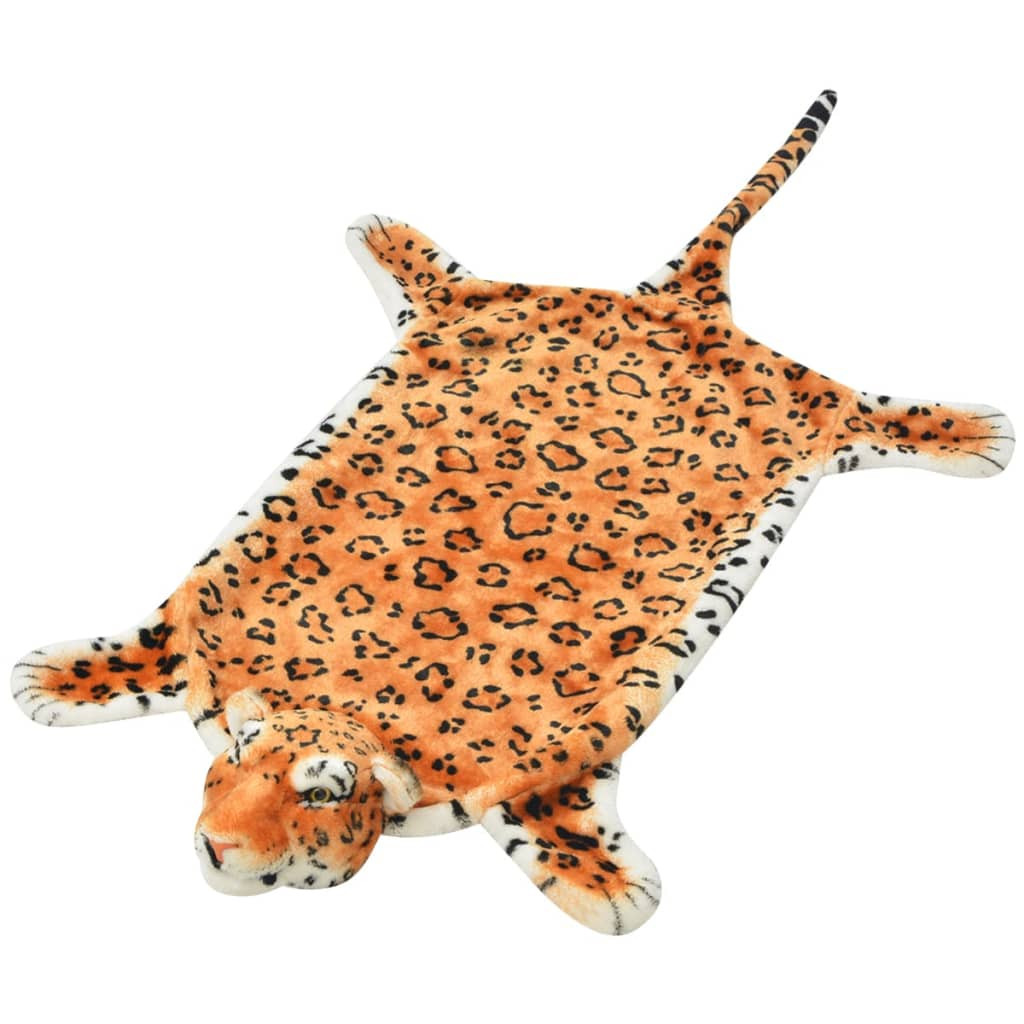 vidaXL Plüsch Leopardenfell Teppich 139 cm Braun