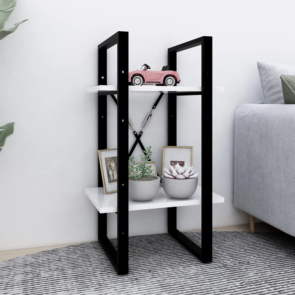 vidaXL Bücherregal 2 Fächer Weiß 40x30x70 cm Holzwerkstoff