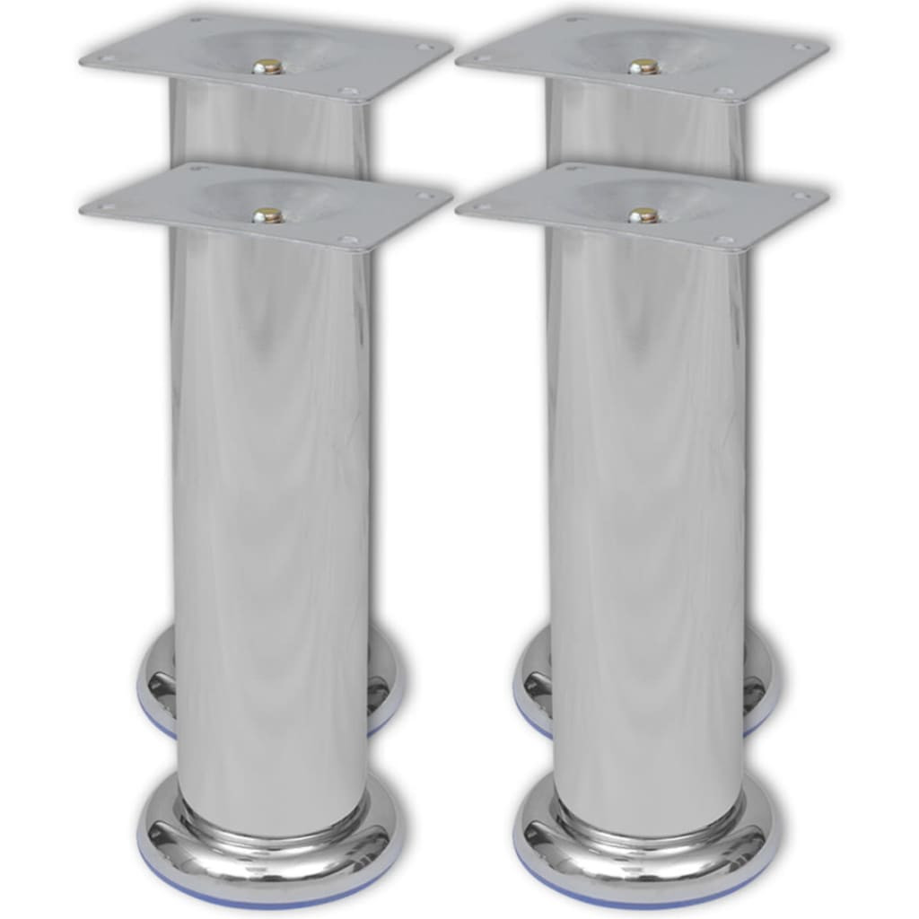 4 x Möbelfuß Sofafuß Sockelfuß Chrom rund 180 mm