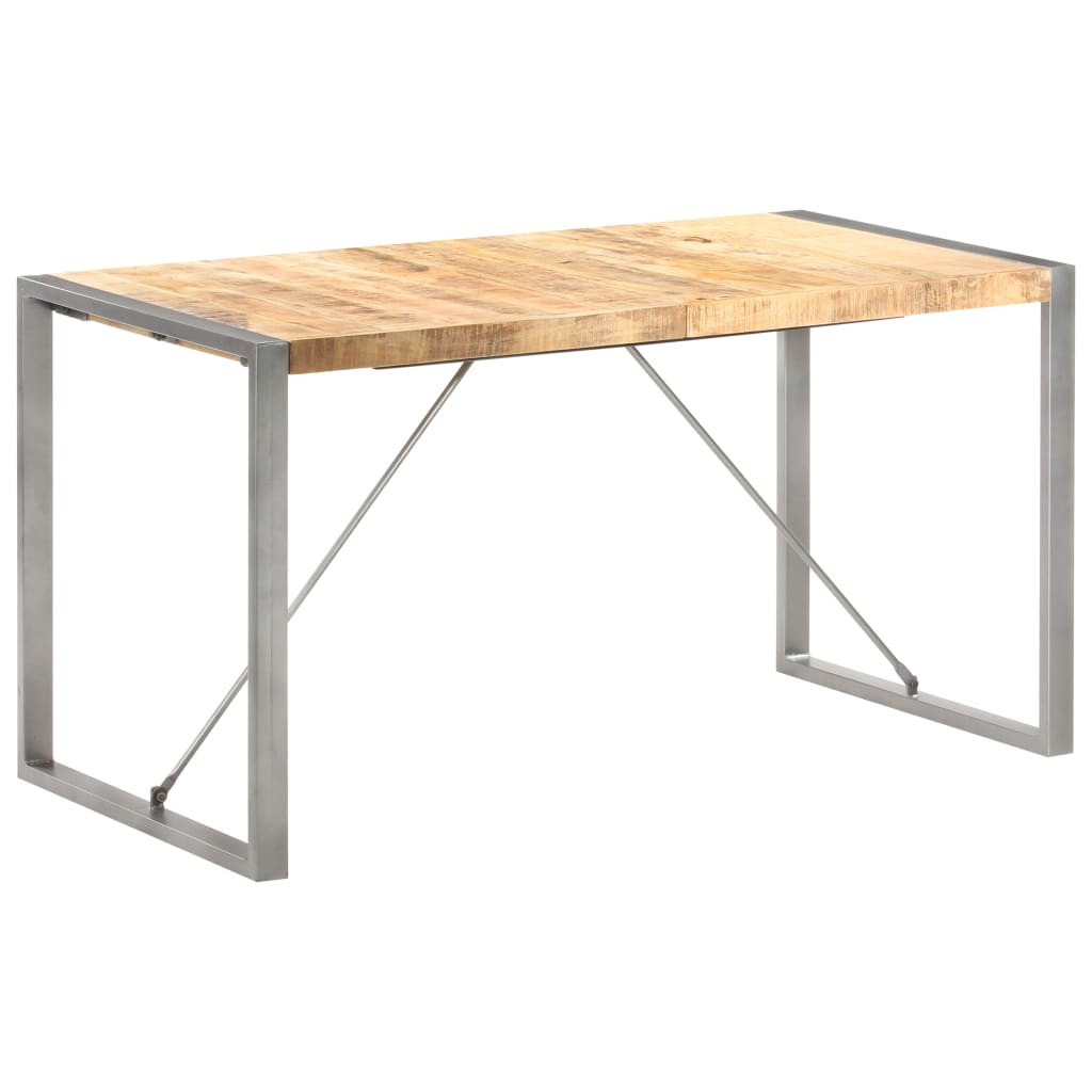 vidaXL Esstisch 140x70x75 cm Raues Mango-Massivholz