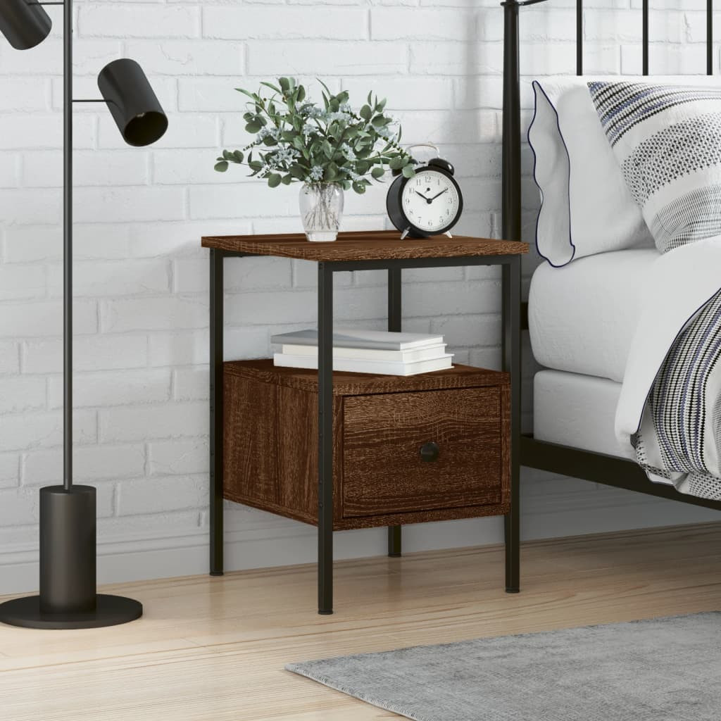 vidaXL Nachttisch Braun Eichen-Optik 34x36x50 cm Holzwerkstoff