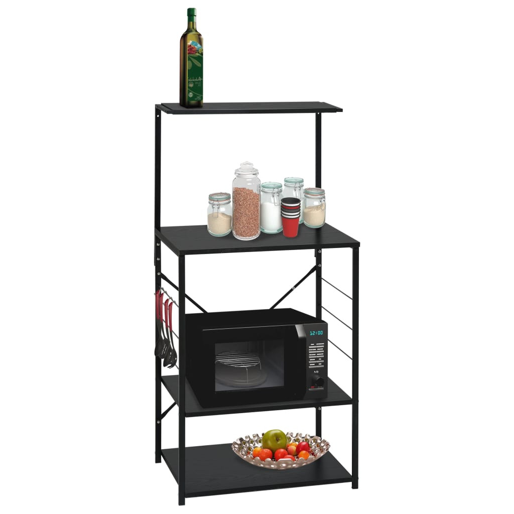 vidaXL Mikrowellenregal Schwarz 60x39,6x123 cm Holzwerkstoff