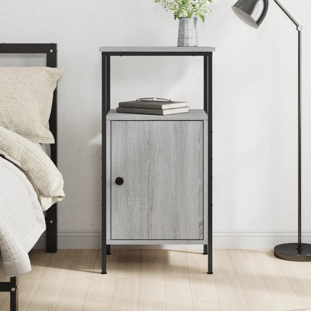 vidaXL Nachttisch Grau Sonoma-Eiche 41x31x80 cm Holzwerkstoff