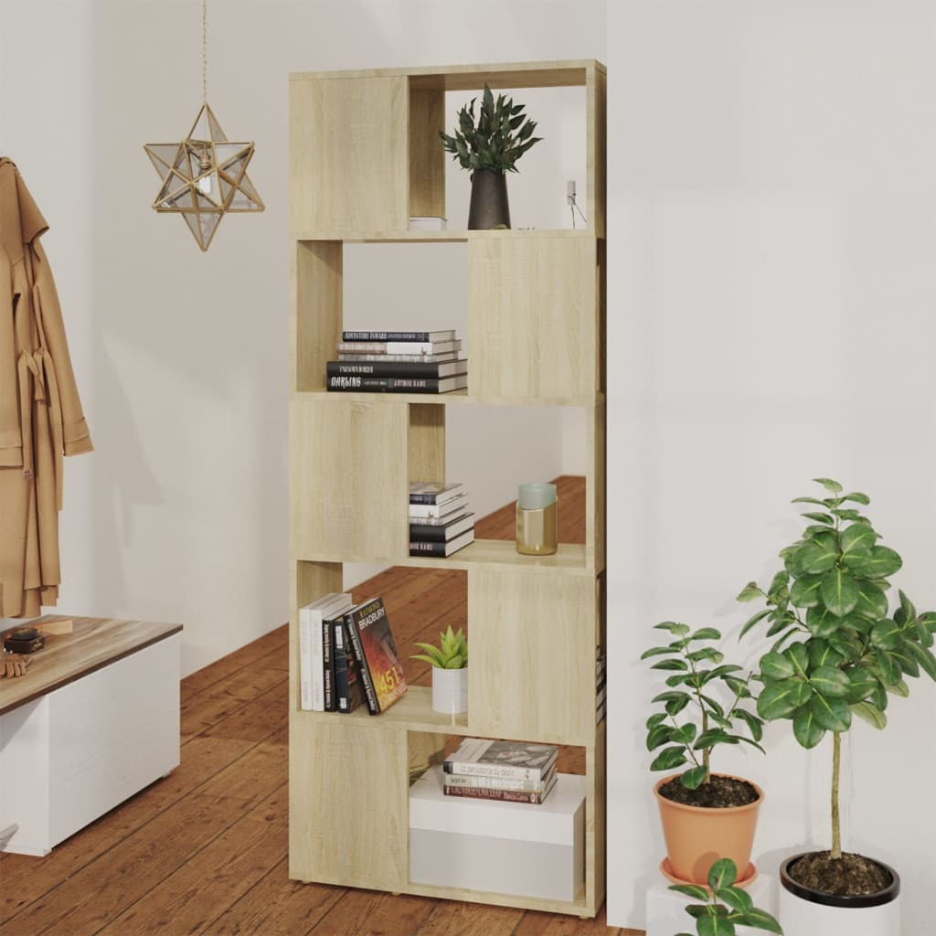 vidaXL Bücherregal Raumteiler Sonoma-Eiche 60x24x155 cm