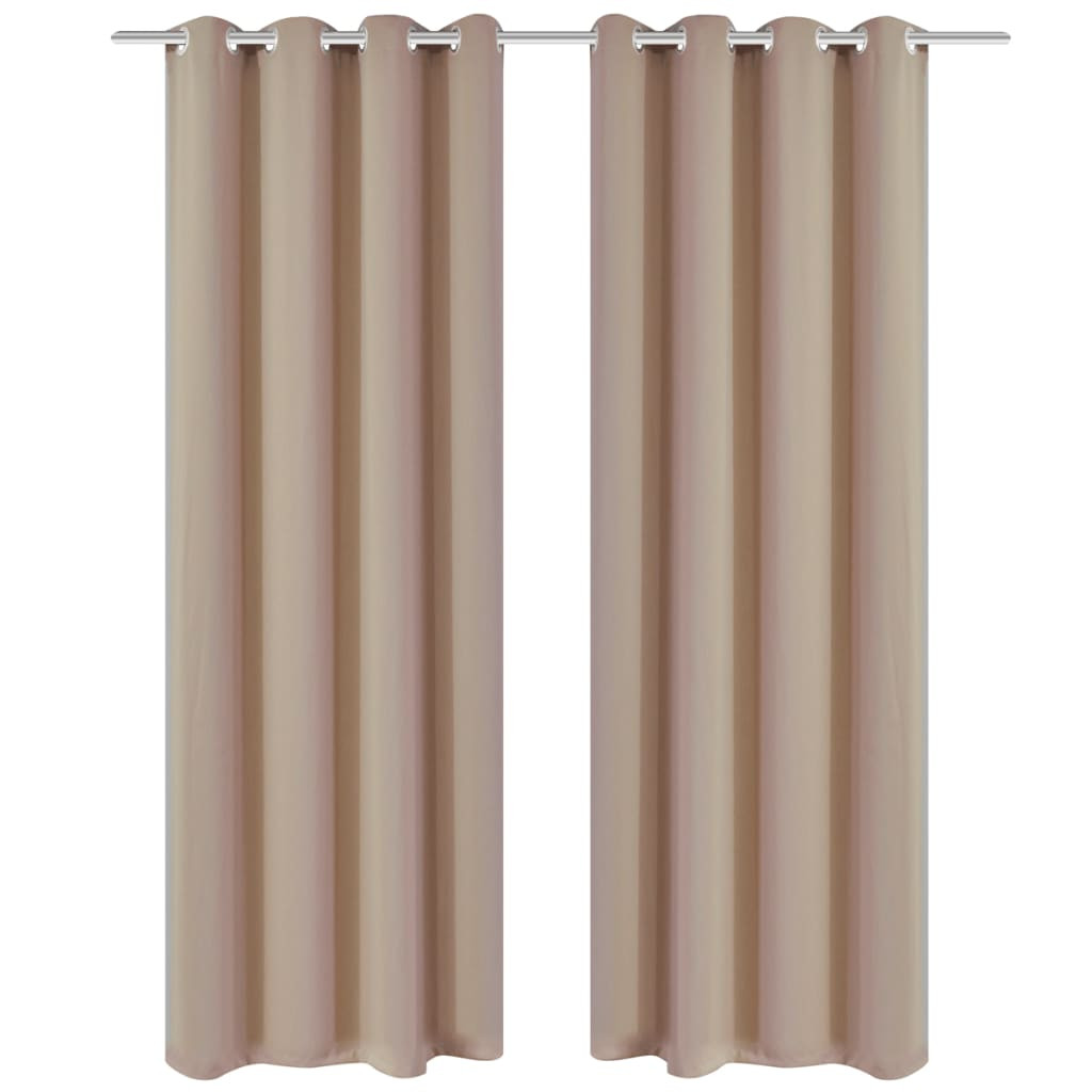 vidaXL Verdunkelungsvorhänge 2 Stk. mit Metallösen 135 x 175 cm Creme
