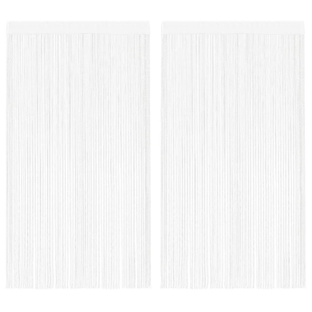 vidaXL Fadenvorhänge 2 Stk. 140 x 250 cm Weiß