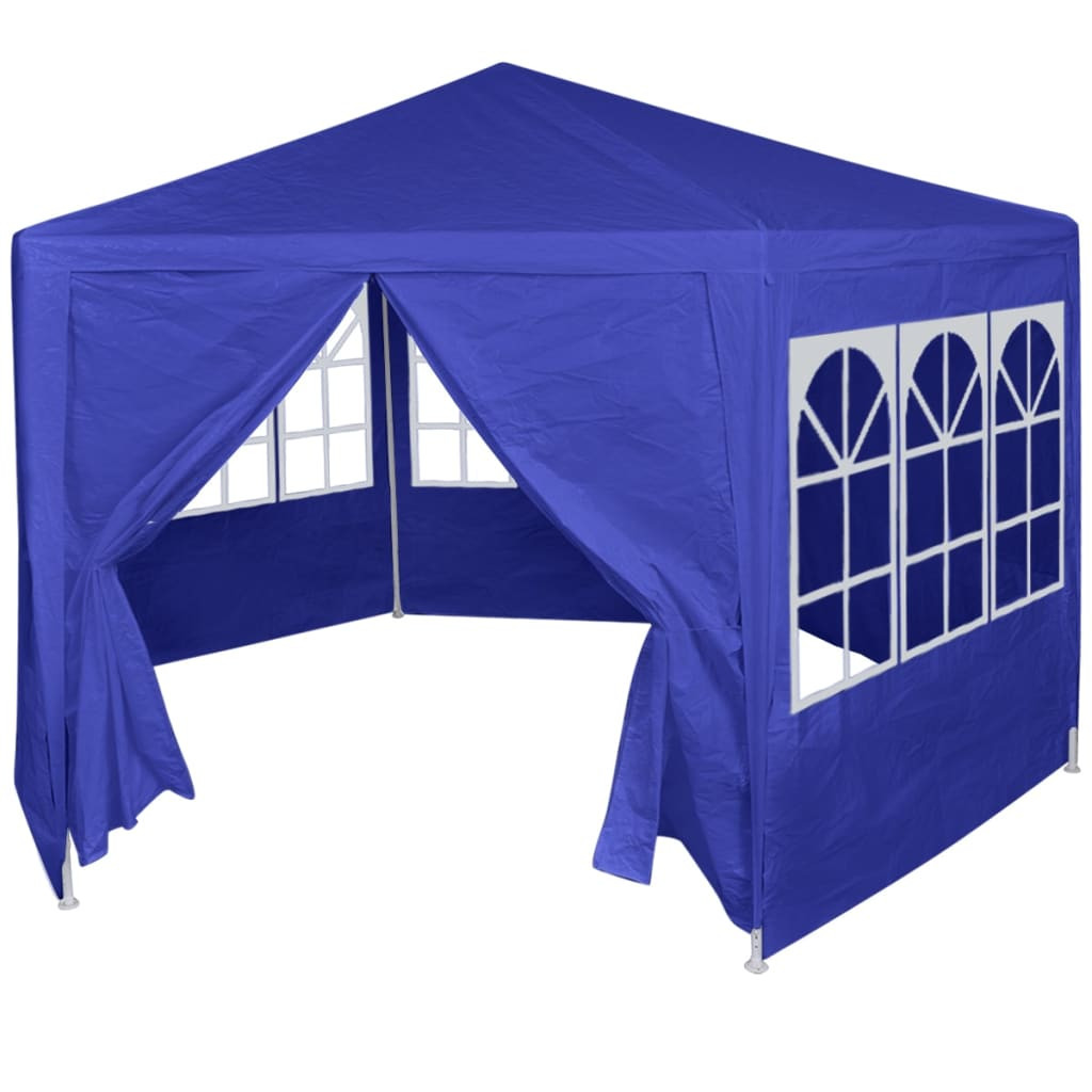 vidaXL Festzelt mit 6 Seitenwänden Blau 2x2 m