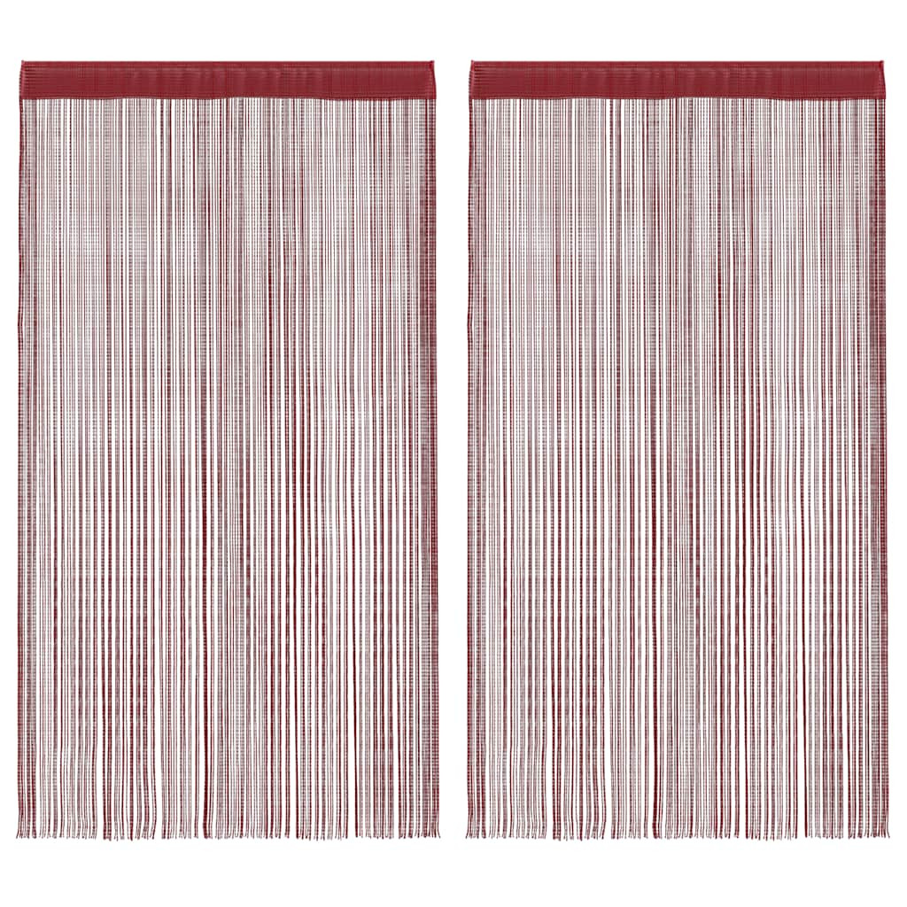 vidaXL Fadenvorhänge 2 Stk. 140 x 250 cm Burgunderrot