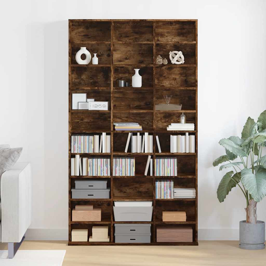 vidaXL CD-Regal Räuchereiche 102x23x177,5 cm Holzwerkstoff