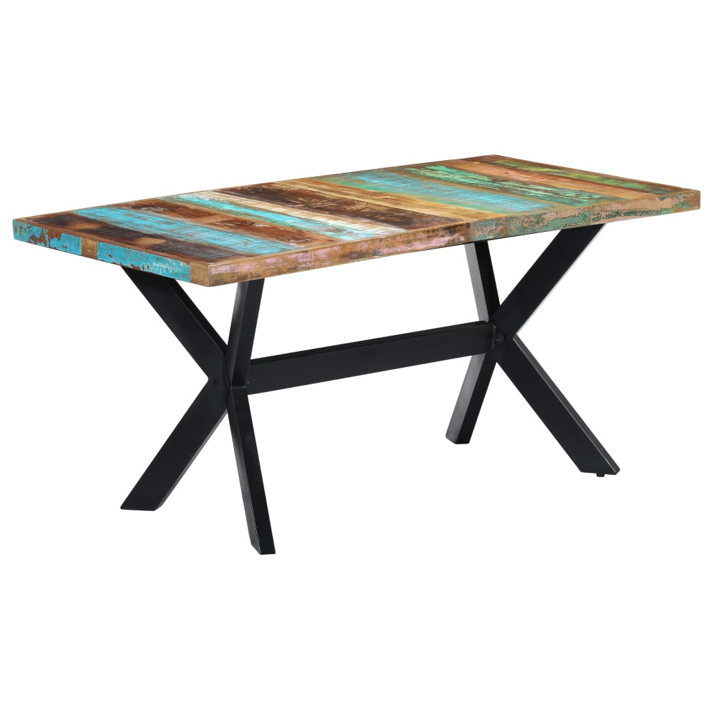 vidaXL Esstisch 160x80x75 cm Altholz Massiv