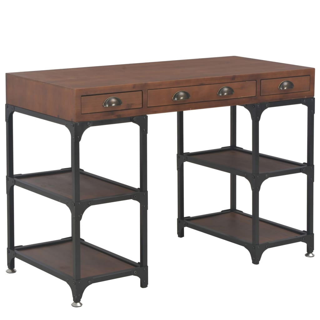 vidaXL Schreibtisch mit 3 Schubladen 110x50x78 cm Massivholz Tanne