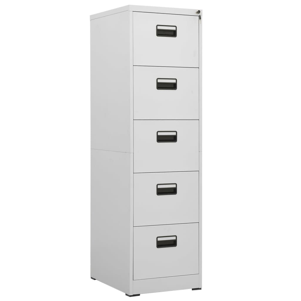 vidaXL Aktenschrank Hellgrau 46x62x164 cm Stahl