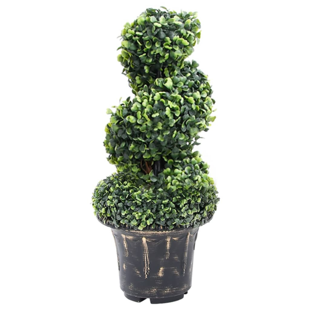 vidaXL Künstlicher Buchsbaum mit Topf Spiralform Grün 59 cm