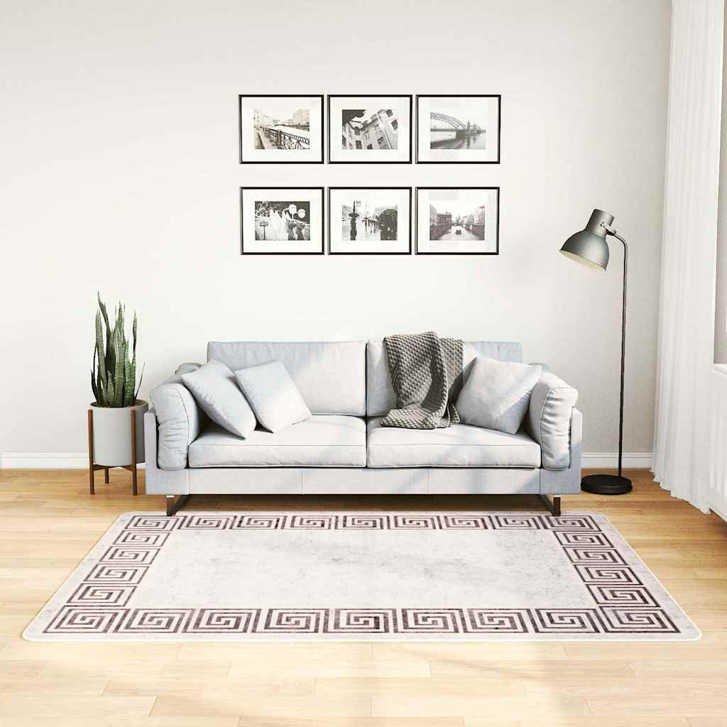 vidaXL Teppich Waschbar 120x180 cm Hellbeige