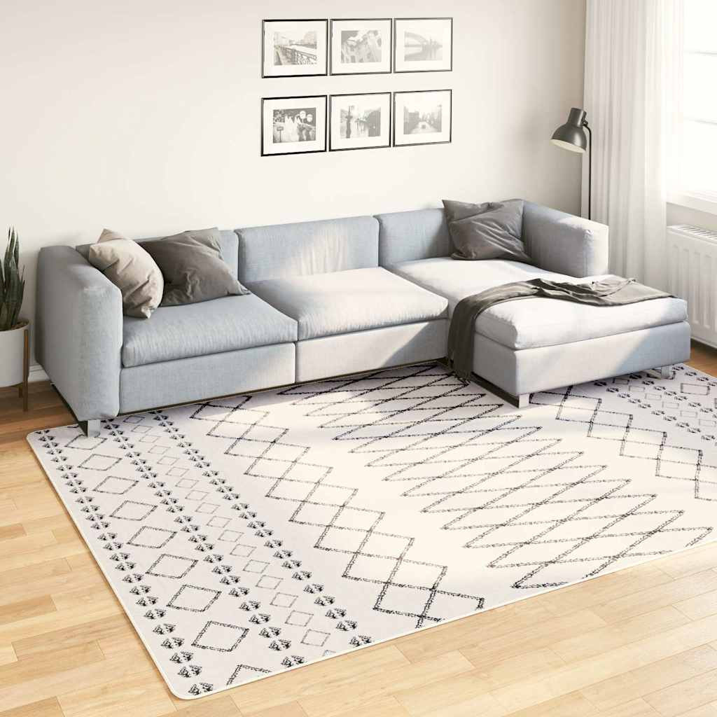 vidaXL Teppich Waschbar Schwarz und Weiß 190x300 cm