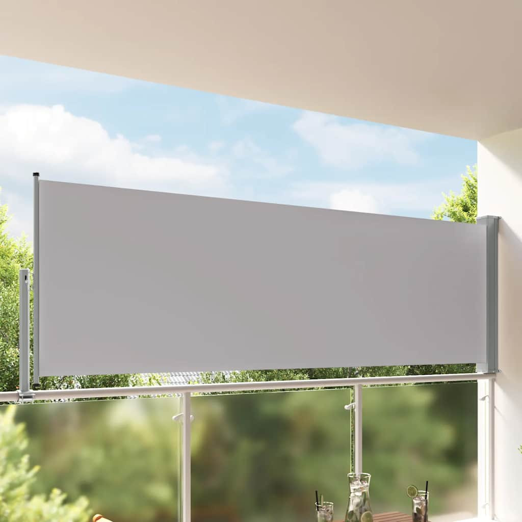 vidaXL Ausziehbare Seitenmarkise 120x300 cm Grau