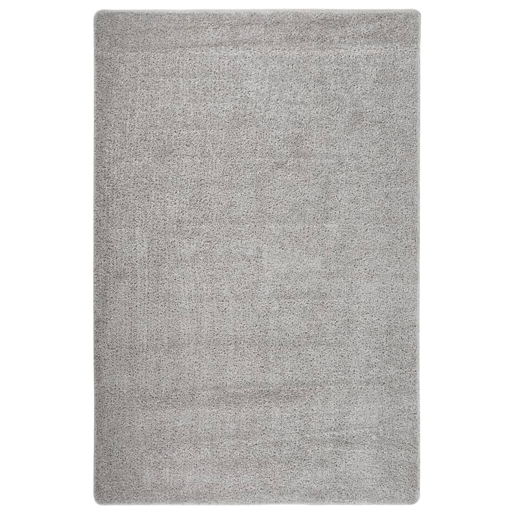 vidaXL Shaggy-Teppich Hellgrau 200x290 cm Rutschfest