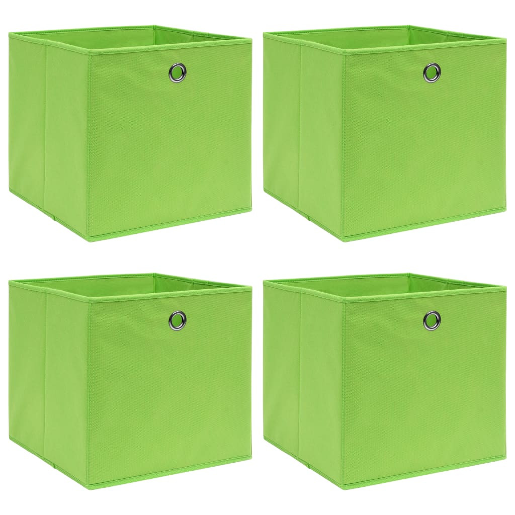 vidaXL Aufbewahrungsboxen 4 Stk. Grün 32x32x32 cm Stoff