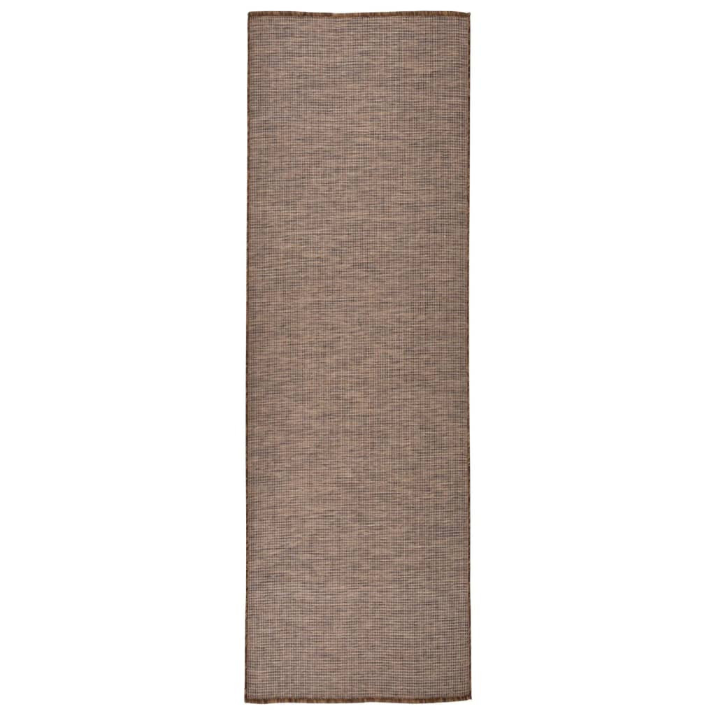 vidaXL Outdoor-Teppich Flachgewebe 80x250 cm Braun
