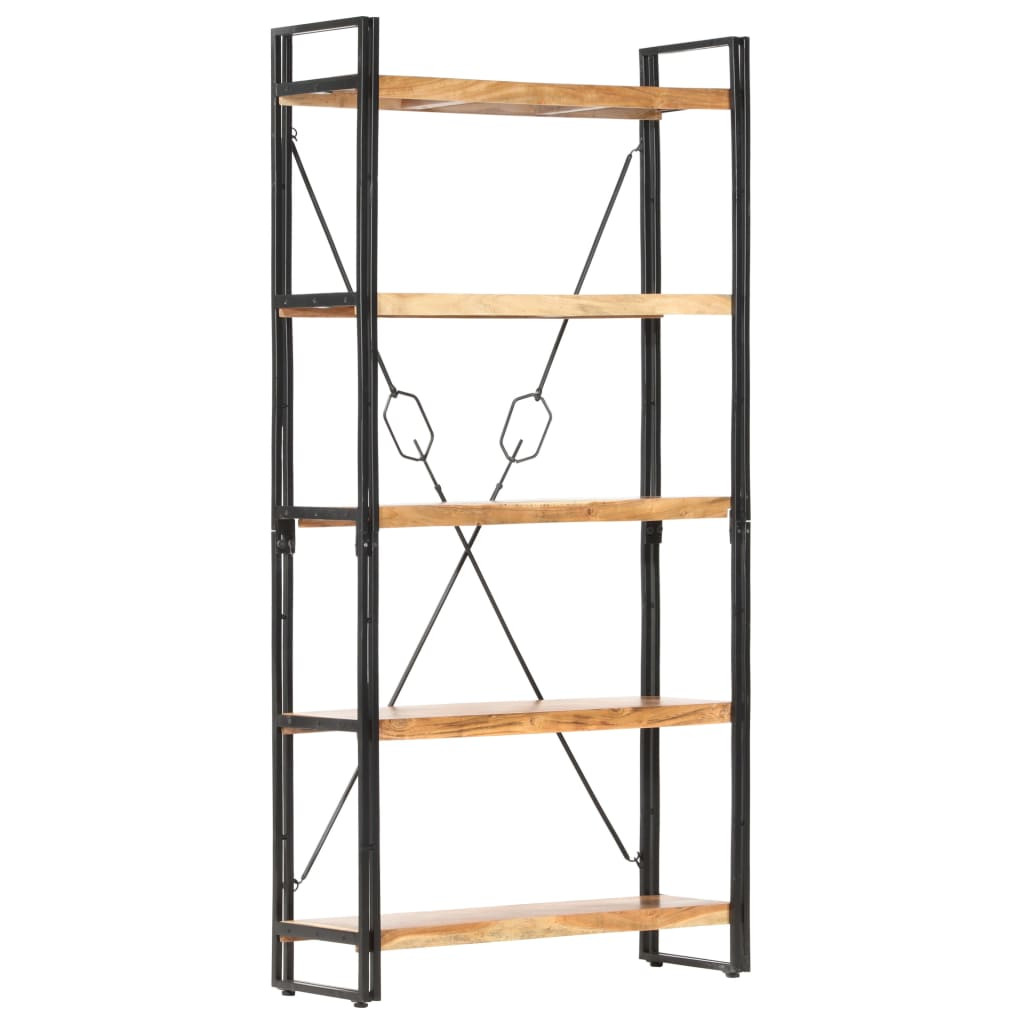vidaXL Bücherregal 5 Fächer 90 x 30 x 180 cm Massivholz Akazie