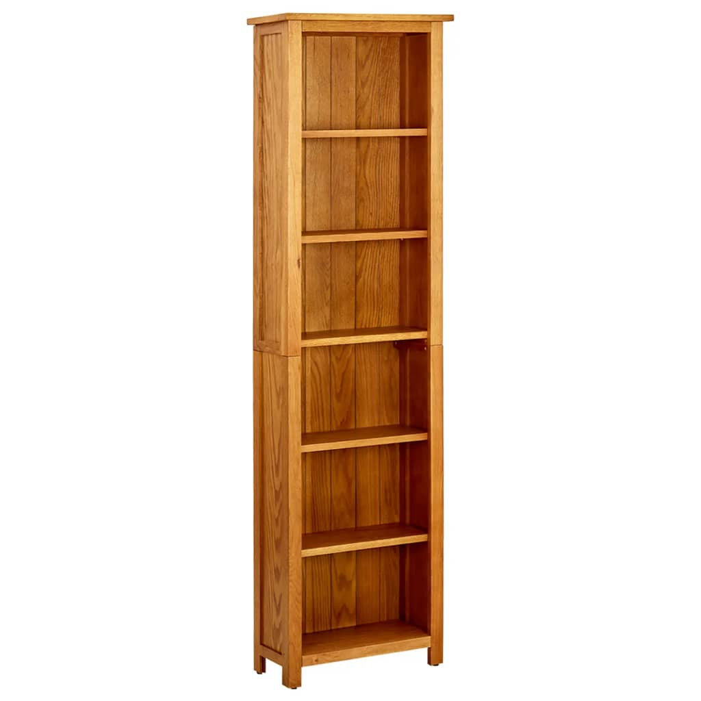 vidaXL Bücherregal 6 Fächer 52x22x180 cm Massivholz Eiche