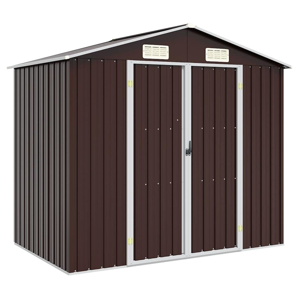 vidaXL Gerätehaus Braun 205x129x183 cm Verzinkter Stahl