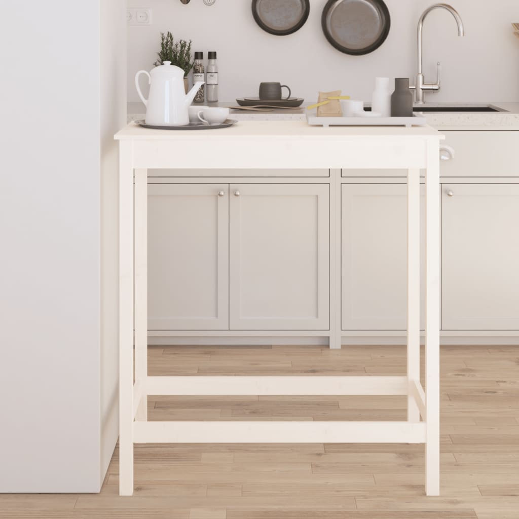 vidaXL Bartisch Weiß 100x50x110 cm Massivholz Kiefer