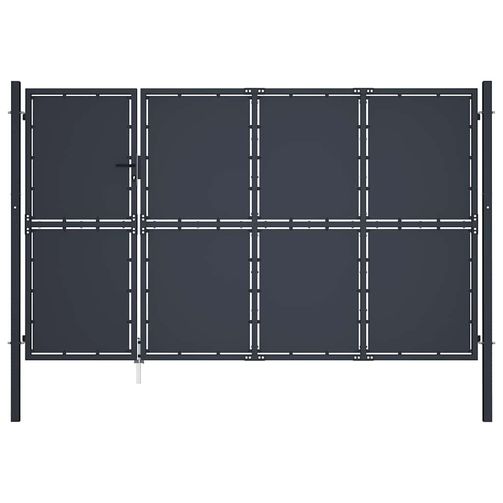 vidaXL Gartentor aus Stahl 350 x 175 cm Anthrazit
