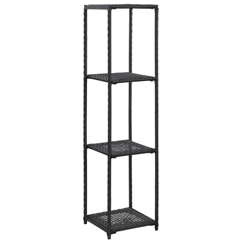 vidaXL Regal Schwarz 30x30x120 cm Poly Rattan