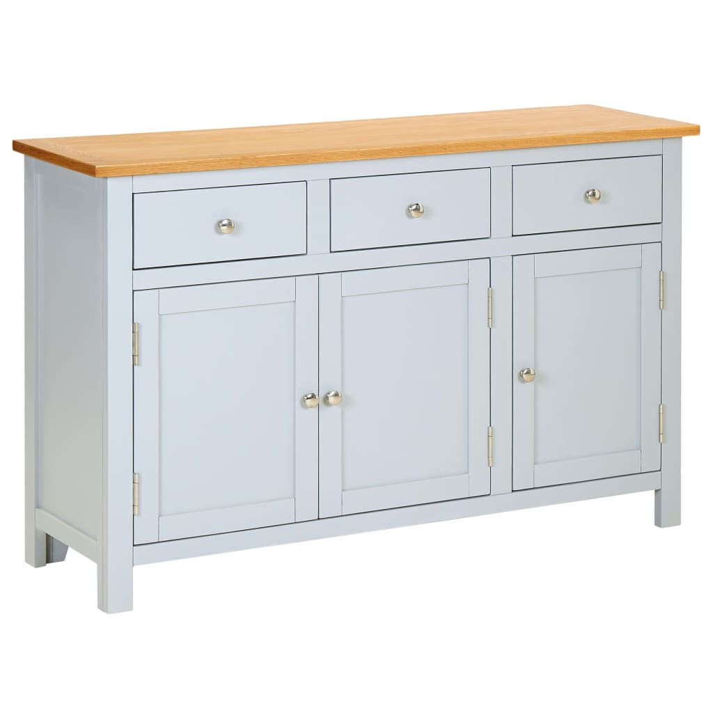 vidaXL Sideboard 110x33,5x70 cm Massivholz Eiche