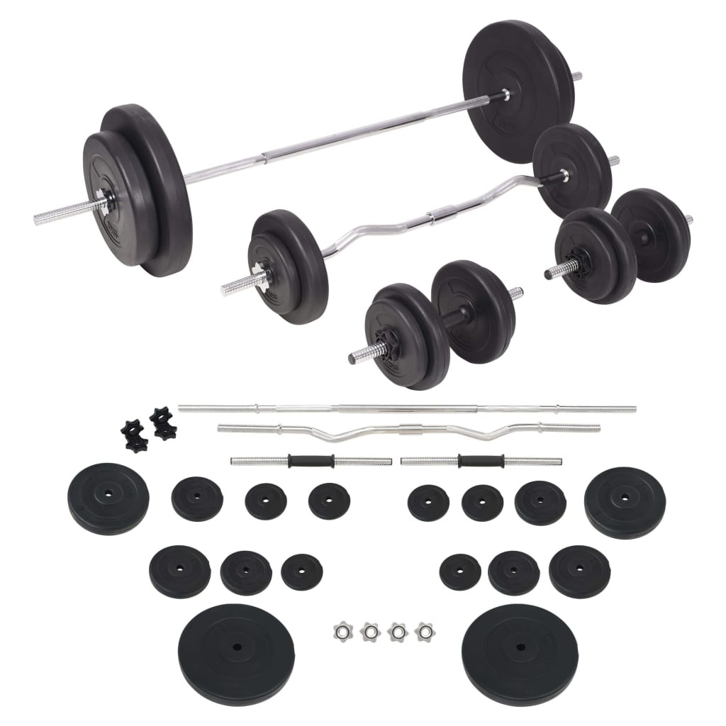 vidaXL Langhantel- und Kurzhantelset 90 kg