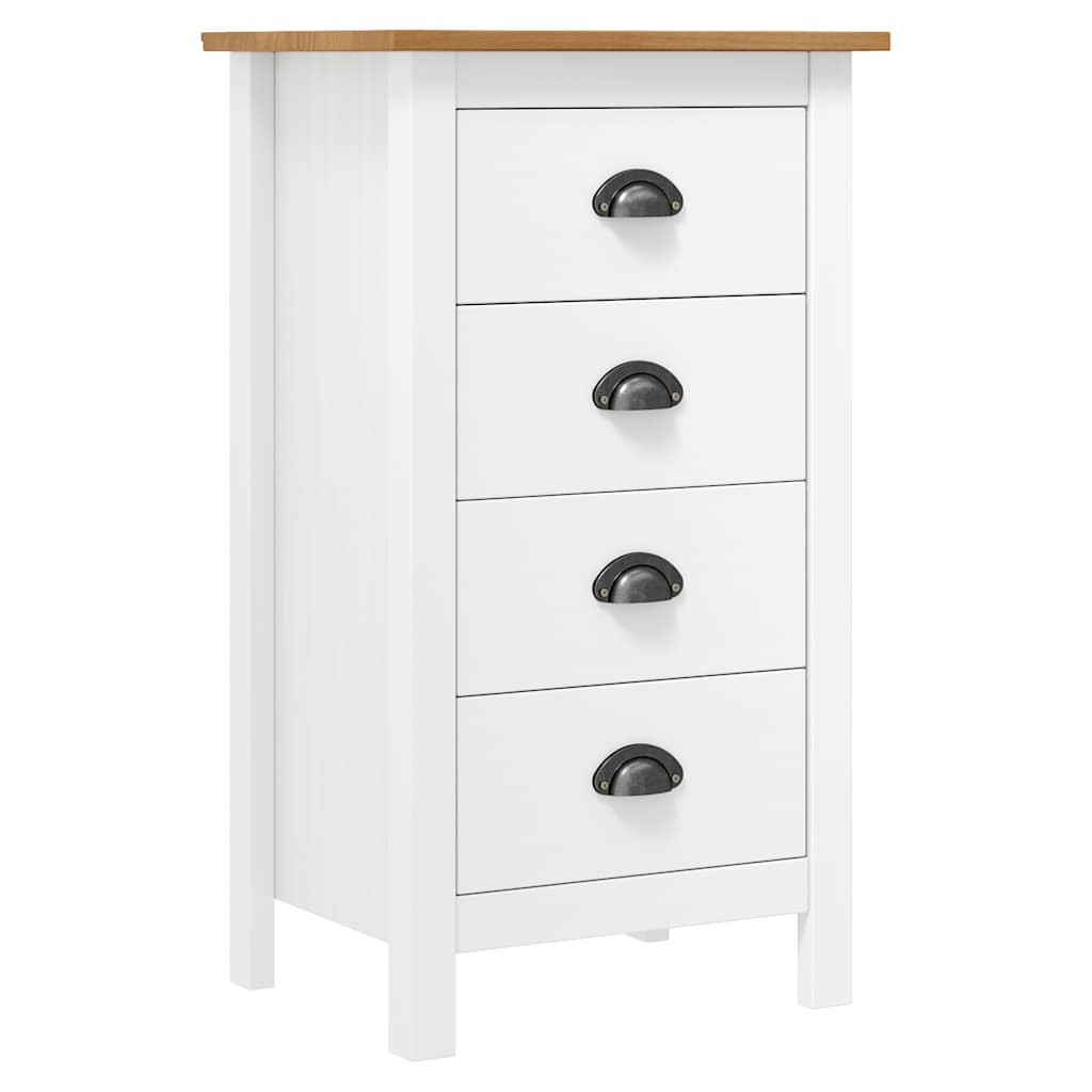 vidaXL Sideboard Hill Weiß 46x35x80 cm Massivholz Kiefer