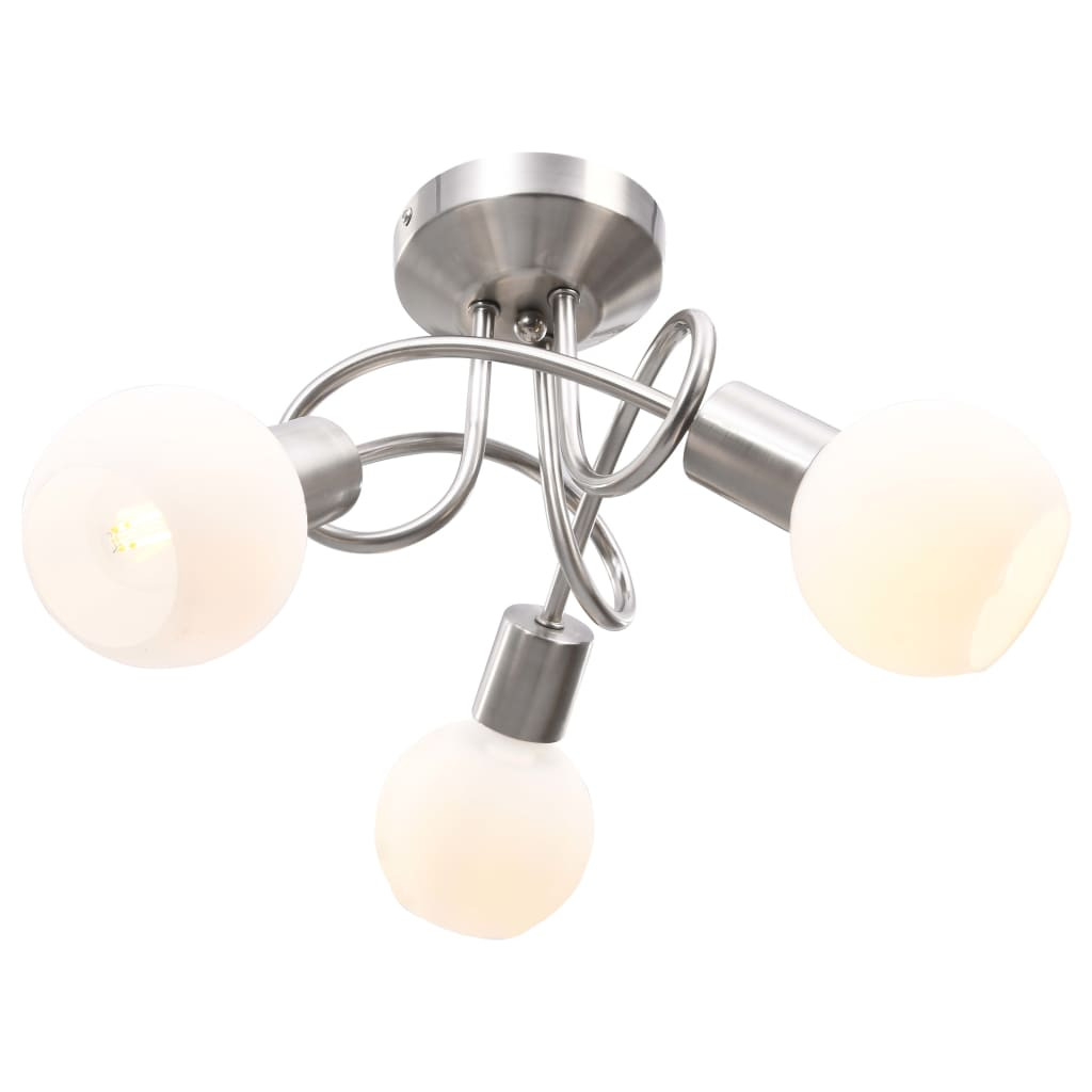vidaXL Deckenleuchte mit Keramik-Lampenschirmen für 3 E14 Glühlampen