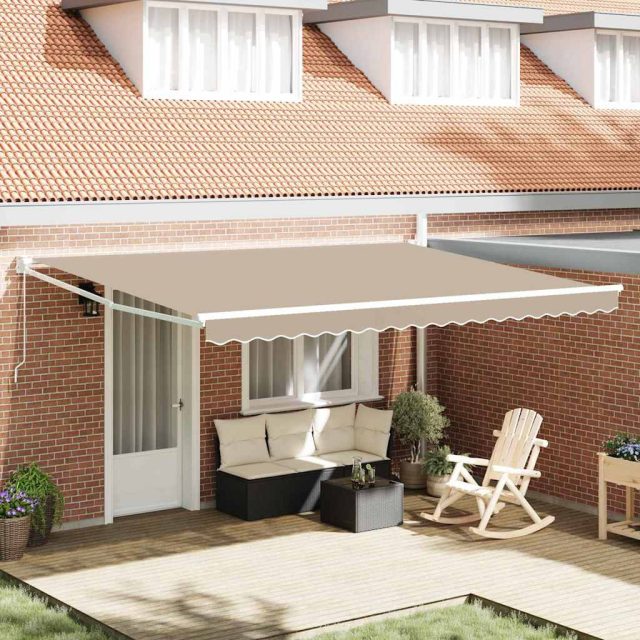 vidaXL Ausziehbare Markise Beige 450 x 300 x 165 cm