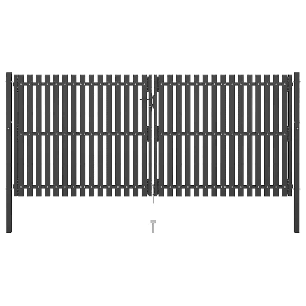 vidaXL Gartentor aus Stahl 400 x 150 cm Anthrazit