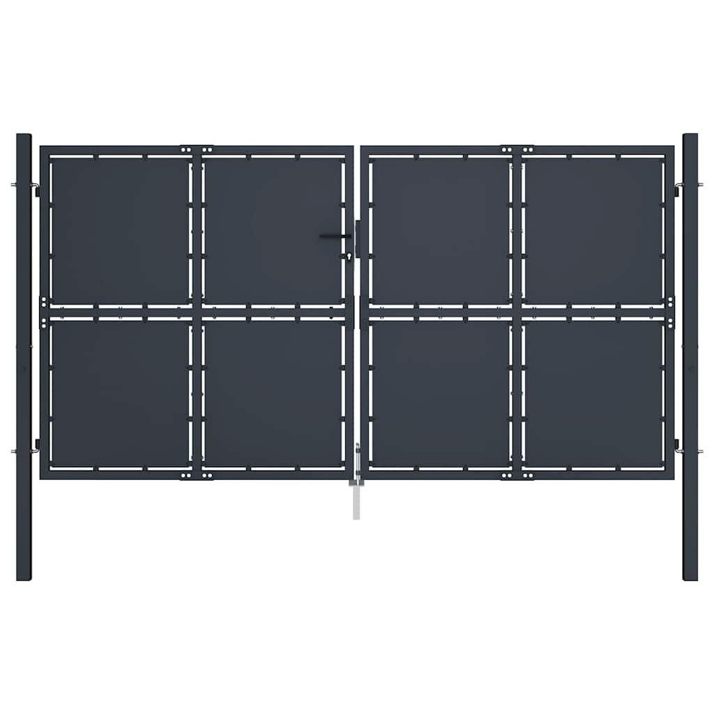 vidaXL Gartentor aus Stahl 300 x 150 cm Anthrazit