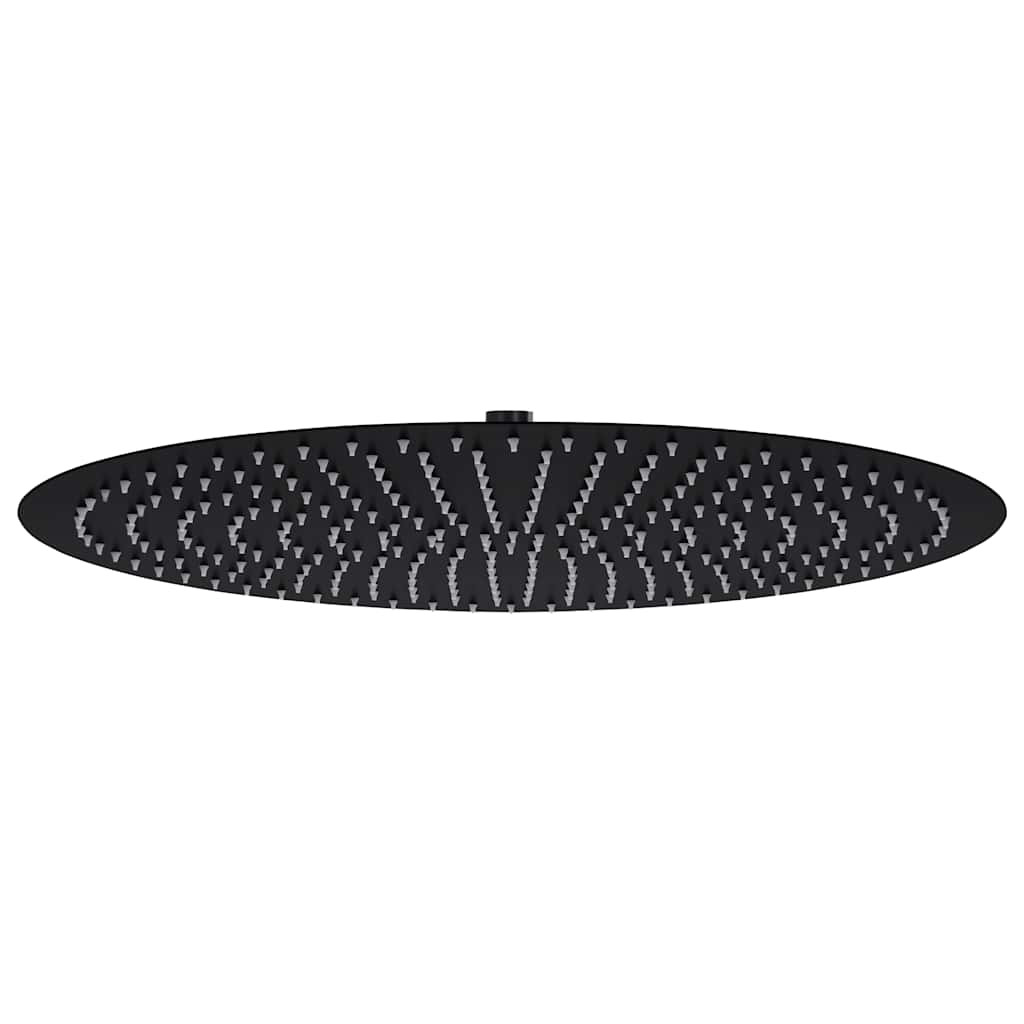 vidaXL Regenbrause Edelstahl 50 cm Rund Schwarz