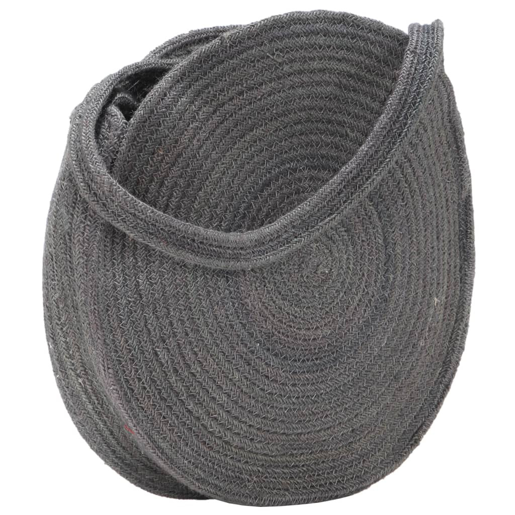 vidaXL Runde Schultertasche Dunkelgrau Handgefertigt Jute