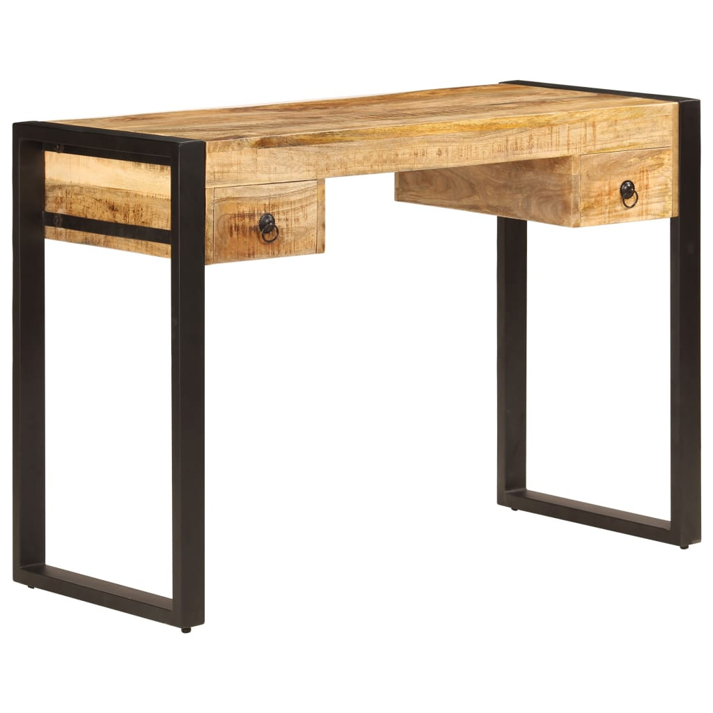 vidaXL Schreibtisch mit 2 Schubladen 110 x 50 x 77 cm Mangoholz Massiv