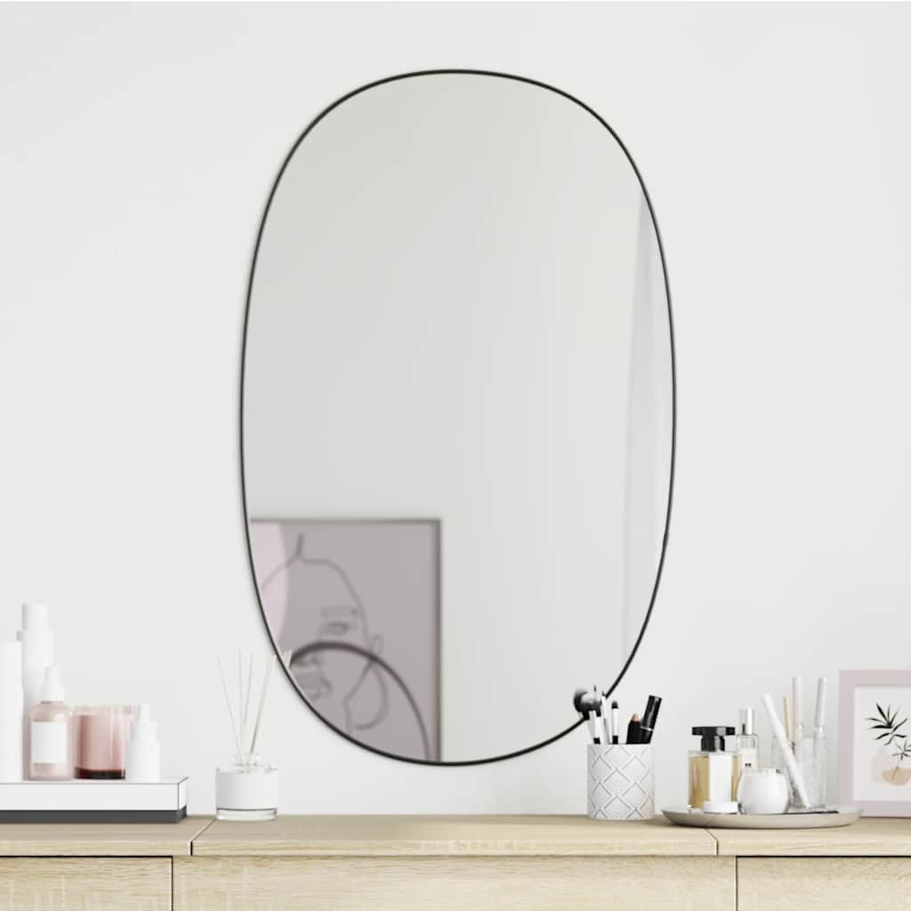 vidaXL Wandspiegel Schwarz 70x45 cm