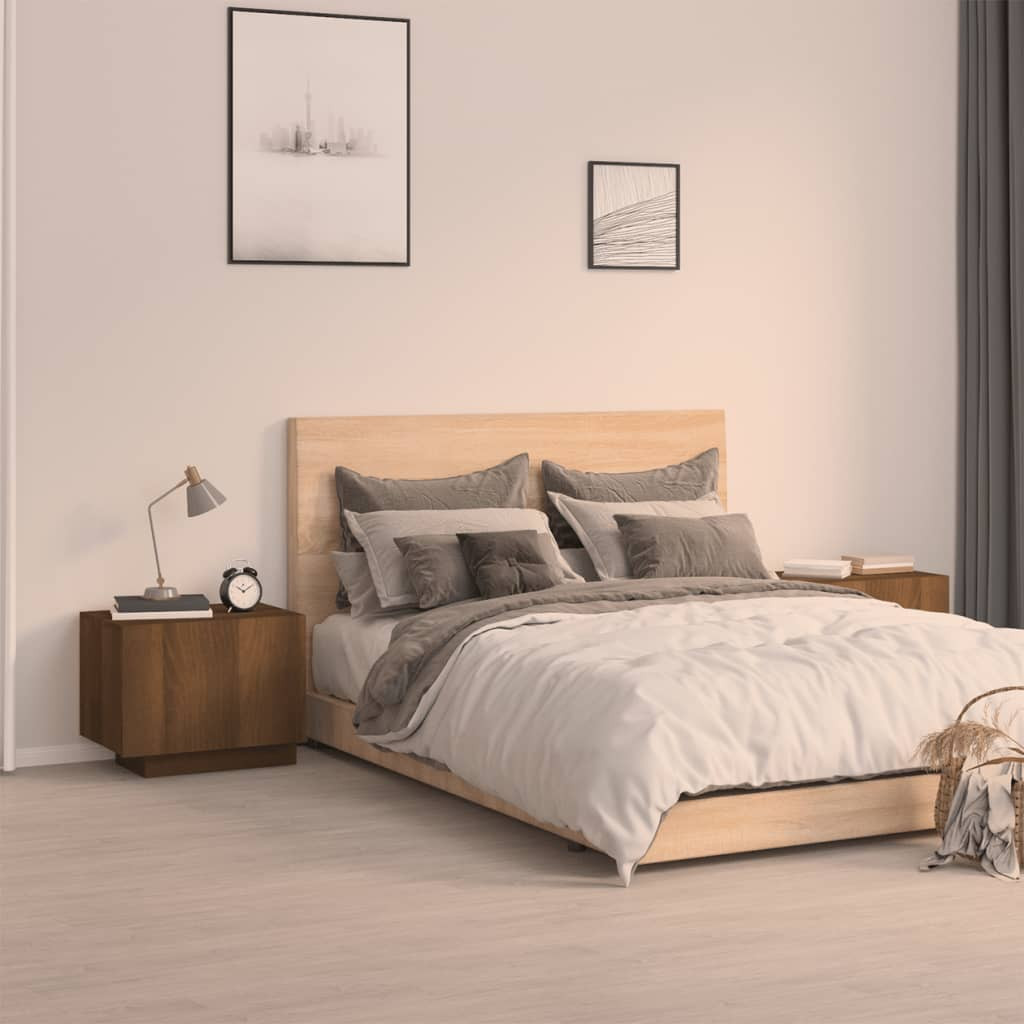 vidaXL Nachttisch Braun Eichen-Optik 100x35x40 cm Holzwerkstoff