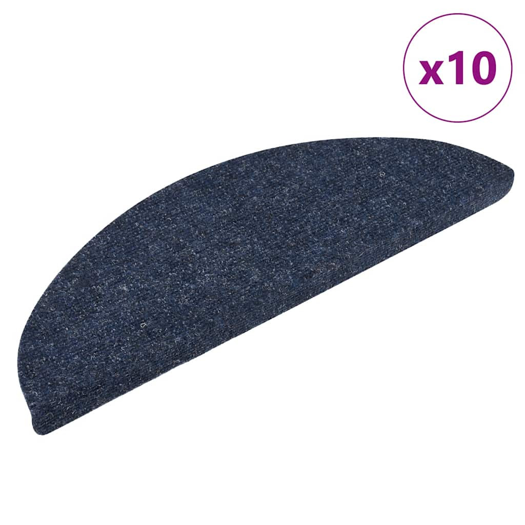 vidaXL Stufenmatten Selbstklebend 10 Stk. 56x17x3 cm Blau Halbrund