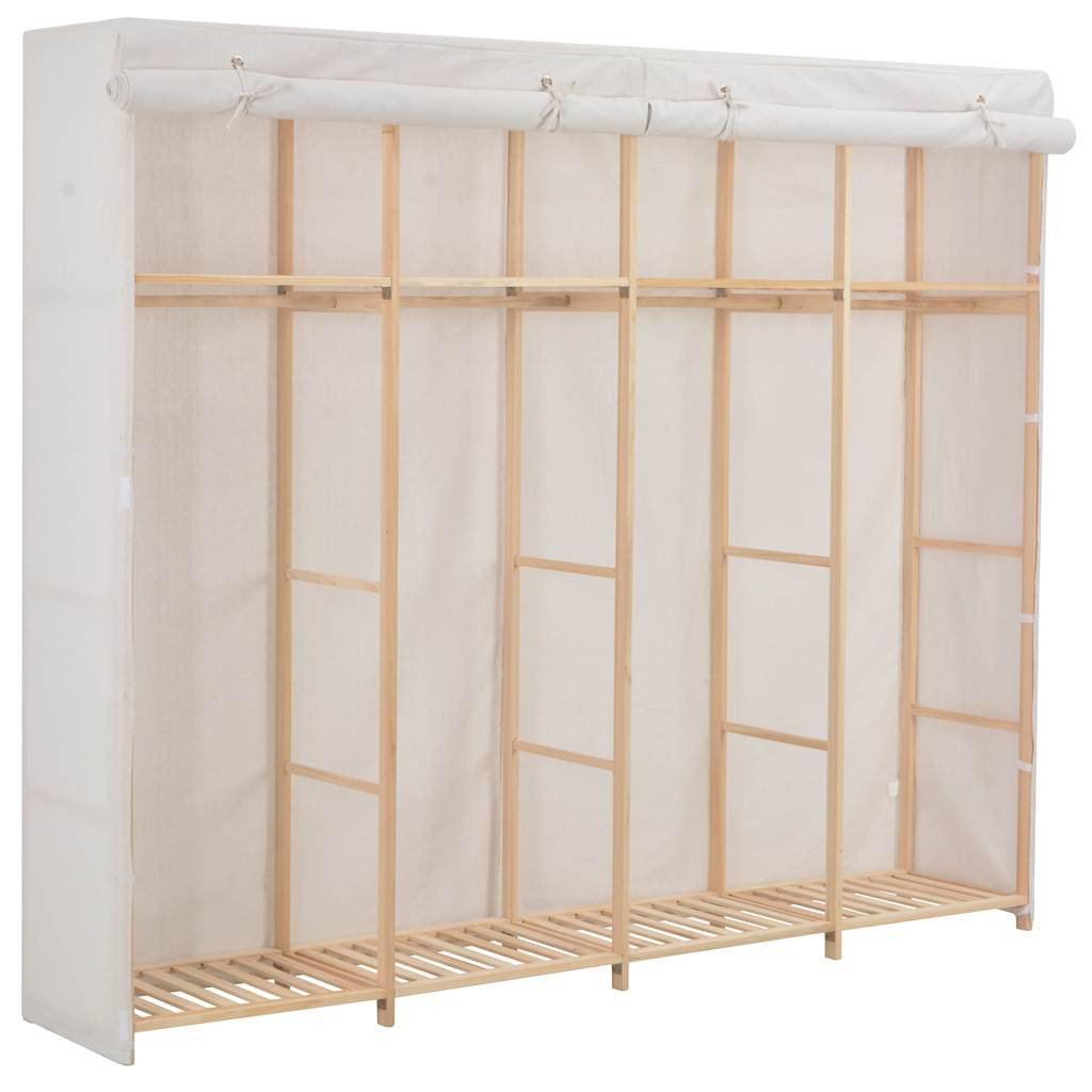 vidaXL Kleiderschrank Weiß 200 x 40 x 170 cm Stoff