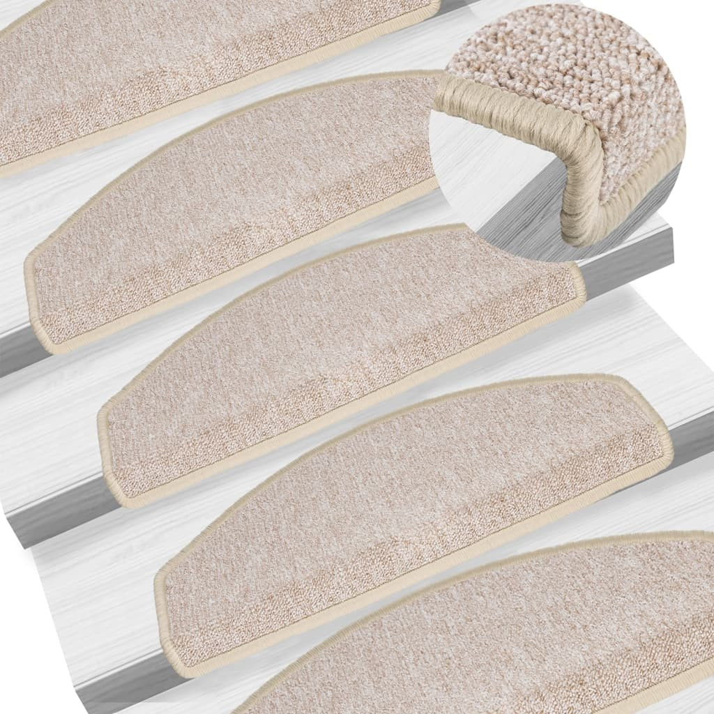 vidaXL Stufenmatten 10 Stk. 65x24x4 cm Taupe Halbrund Groß